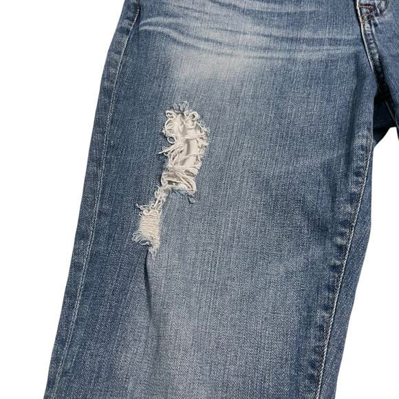 Big Star Womens Jeans Size 31 Blue Kate Crop Straight Mid Rise Distressed Denim - Picture 6 of 13